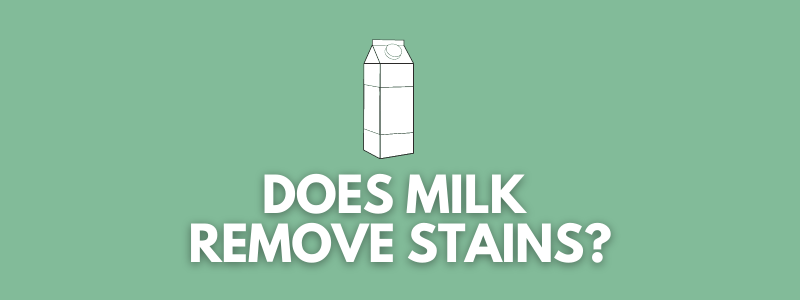 A vector image of milk container and the text reads, "does milk remove stains?"
