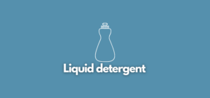 A banner image with a laundry detergent vector and the text reads, "liquid detergent"