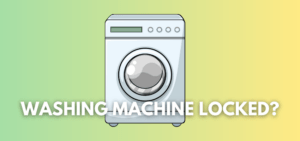 A banner image with a washing machine vector and the text reads, "washing machine locked?